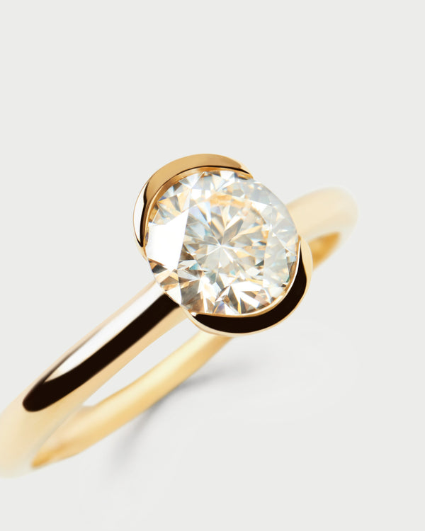 p d paola Diamond and gold Grace solitary ring