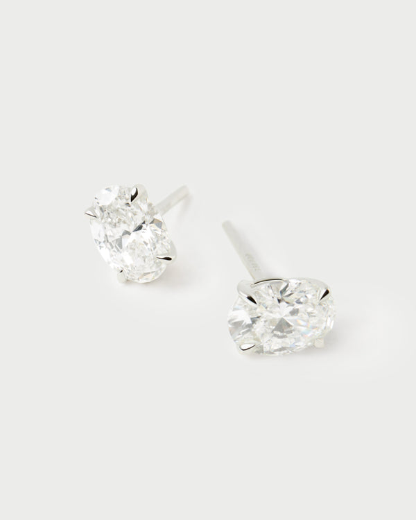 p d paola Diamond and white gold Ace stud earrings