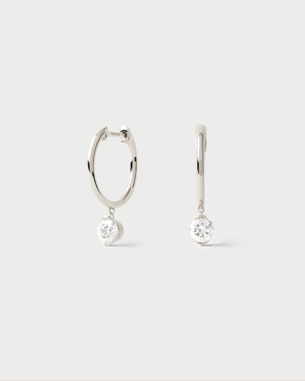p d paola Diamond and white gold Grace Mini hoops