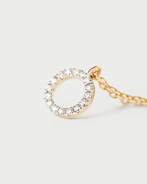 p d paola Diamonds and gold Circle necklace