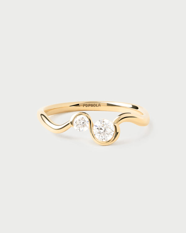 p d paola Diamonds and gold Dafne ring