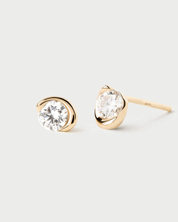p d paola Diamonds and gold Delia stud earrings