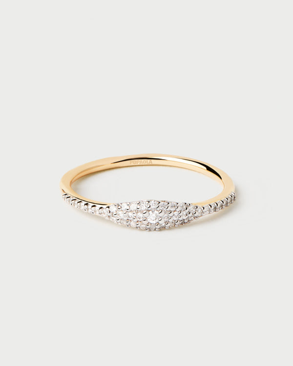 p d paola Diamonds And Gold Estella Stamp Ring
