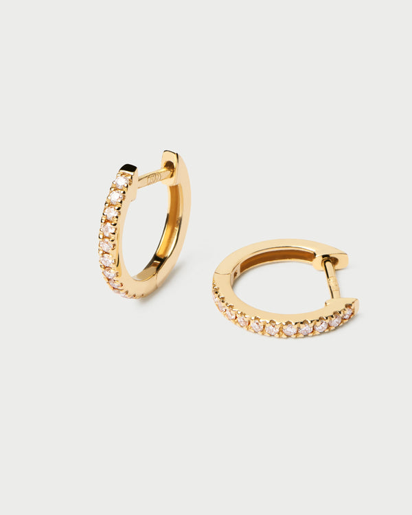 p d paola Diamonds and Gold Eternity Mini Hoops