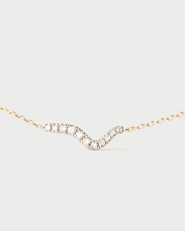 p d paola Diamonds and gold Flow necklace