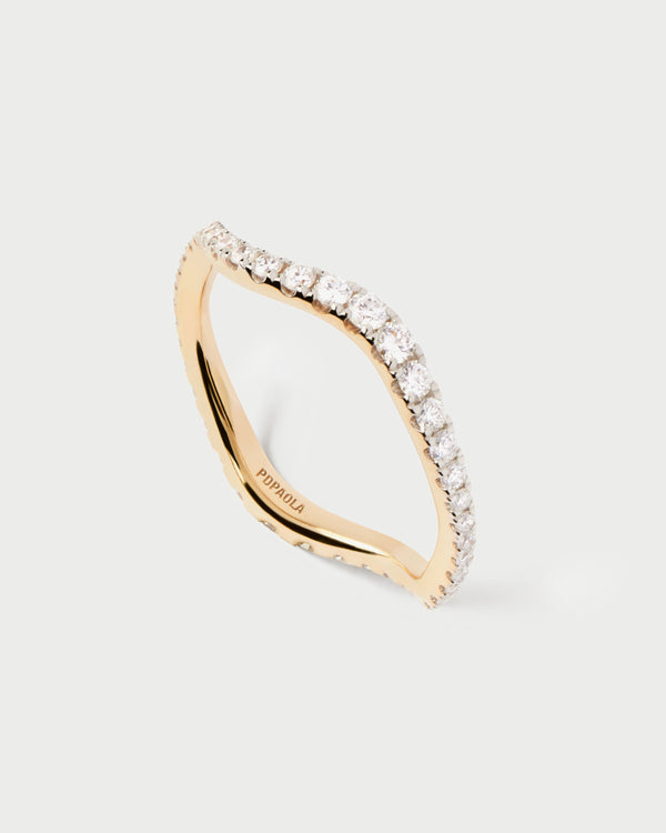 p d paola Diamonds and gold Flow ring