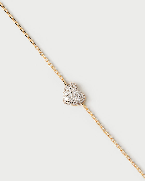 p d paola Diamonds and gold Heart bracelet