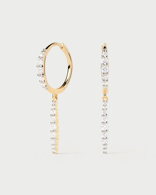 p d paola Diamonds And Gold Kate Drop Hoops