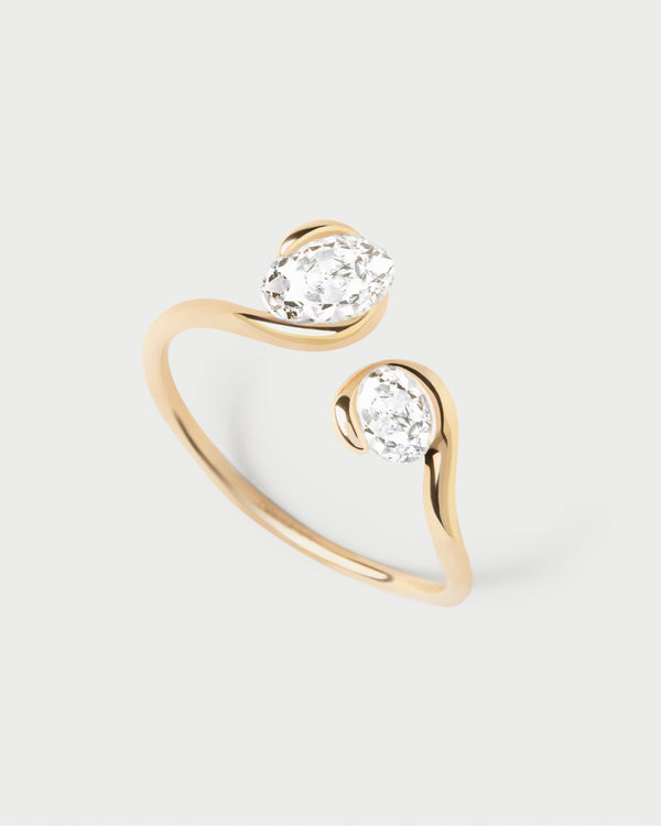 p d paola Diamonds and gold Lea ring