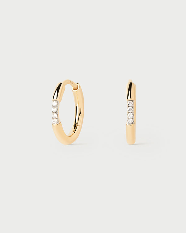 p d paola Diamonds and gold Mini Nora hoops