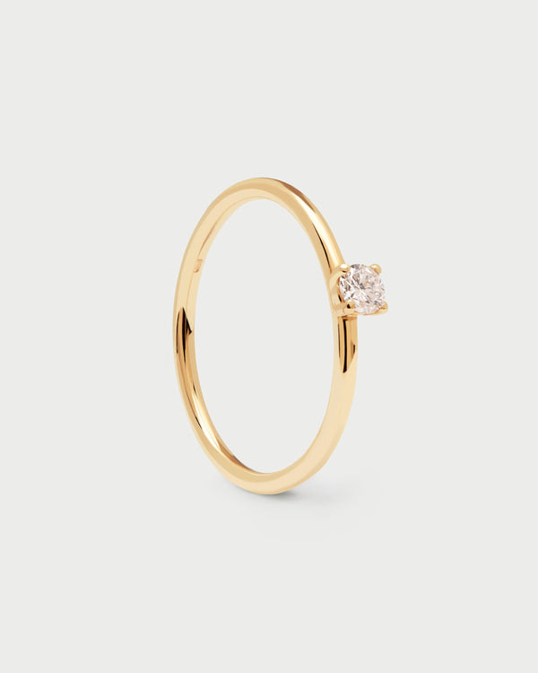 p d paola Diamonds and gold Solitaire Medium Ring