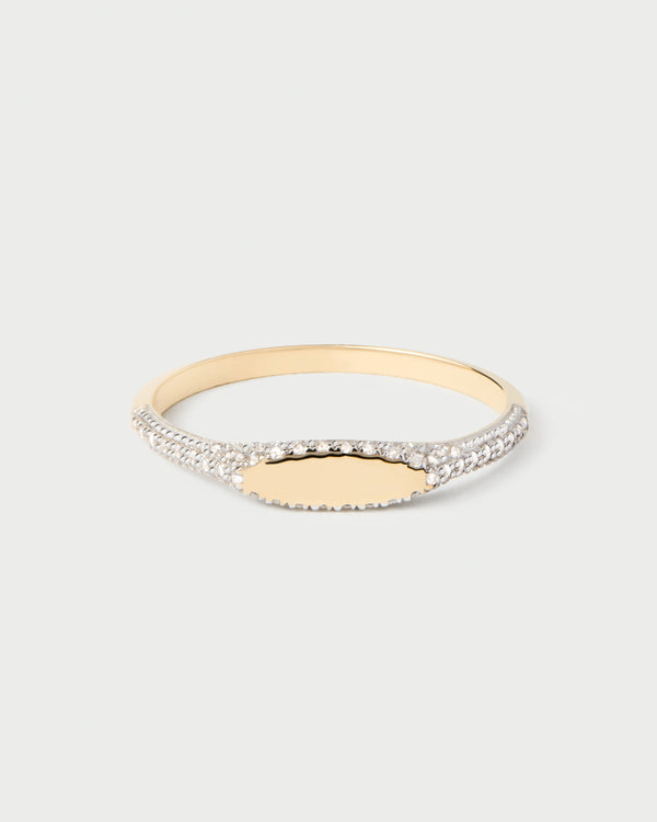 p d paola Diamonds and Gold Tess Stamp Ring