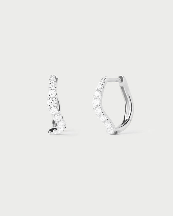 p d paola Diamonds and white gold Flow hoops