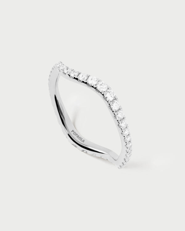 p d paola Diamonds and white gold Flow ring