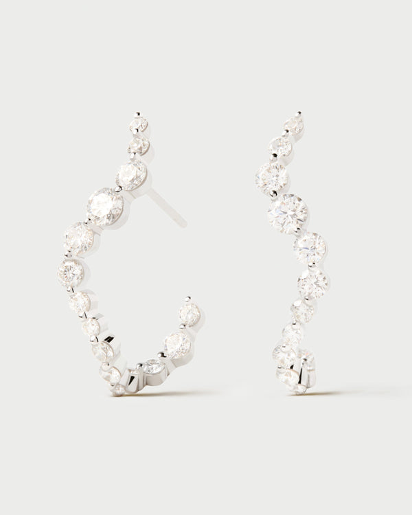 p d paola Diamonds and white gold Mini Venus hoops