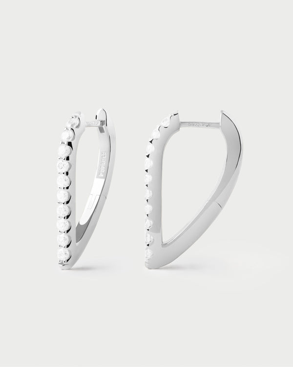 p d paola Gloss silver hoops