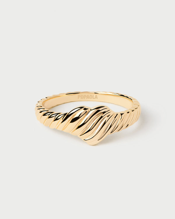 p d paola Gold Love Stamp Ring