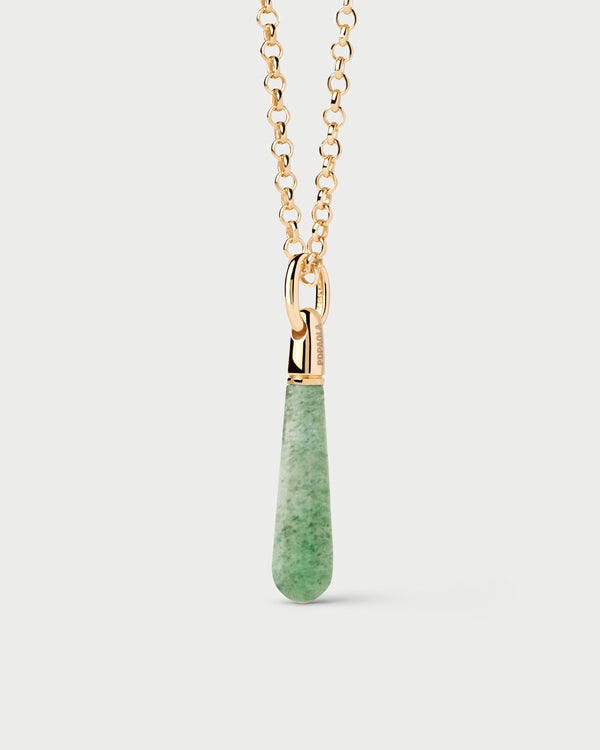 P D Paola Green Aventurine Large Drop Pendant