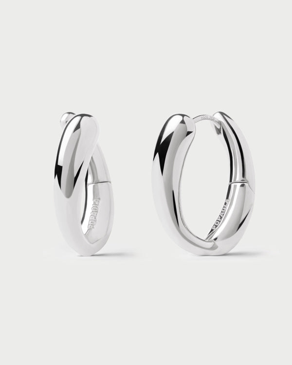 p d paola Helix silver hoops
