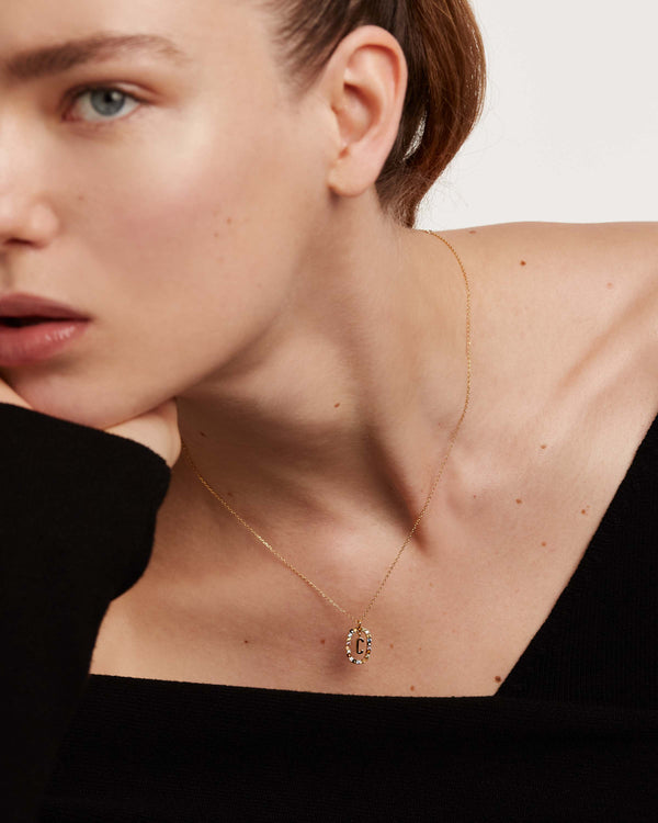 P D Paola Letter C Necklace