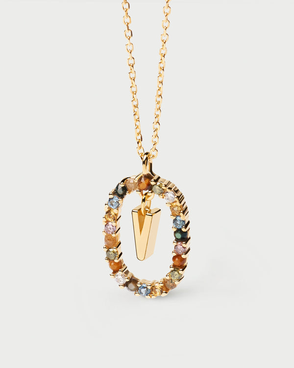 p d paola Letter V Necklace