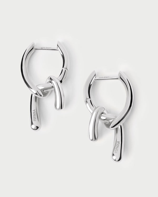 p d paola Mini Twist silver hoops