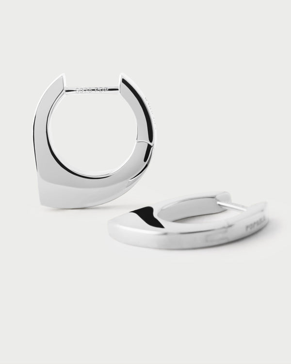 p d paola Oda silver hoops