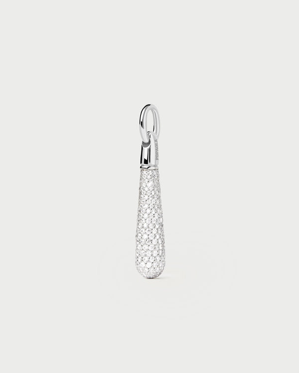 p d paola Pavé Large Drop Silver Pendant