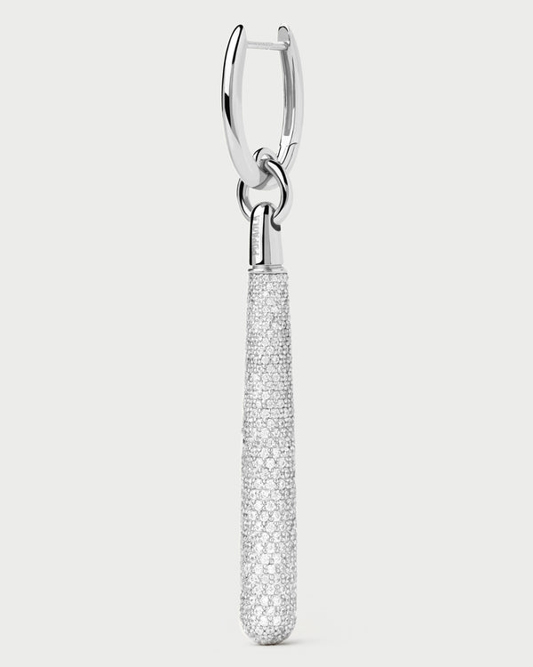 p d paola Pavé Supreme Jupiter Silver Single Hoop