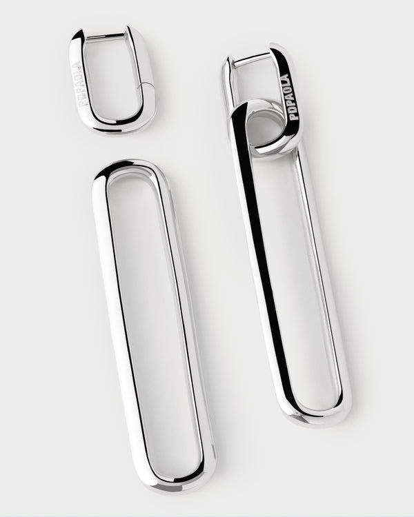 P D Paola Rodeo Drop Silver Earrings