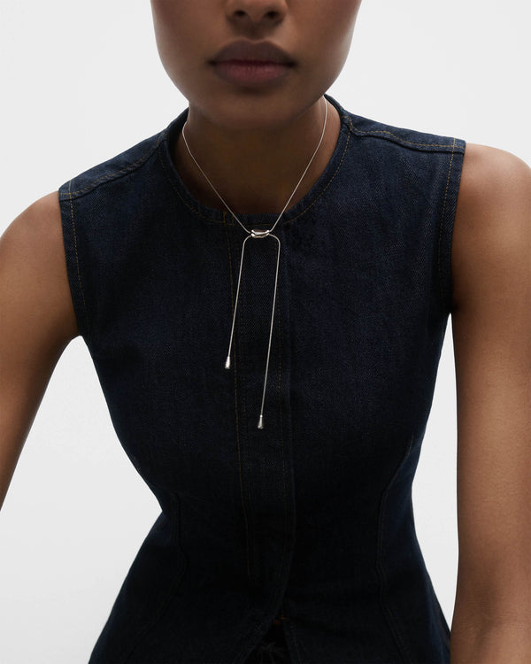 P D Paola Rodeo Silver Slider Necklace