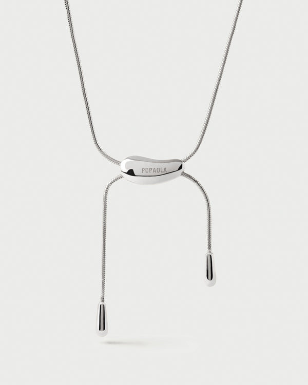 p d paola Rodeo Silver Slider Necklace