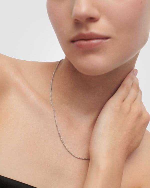 P D Paola Sparkle Silver Chain Necklace