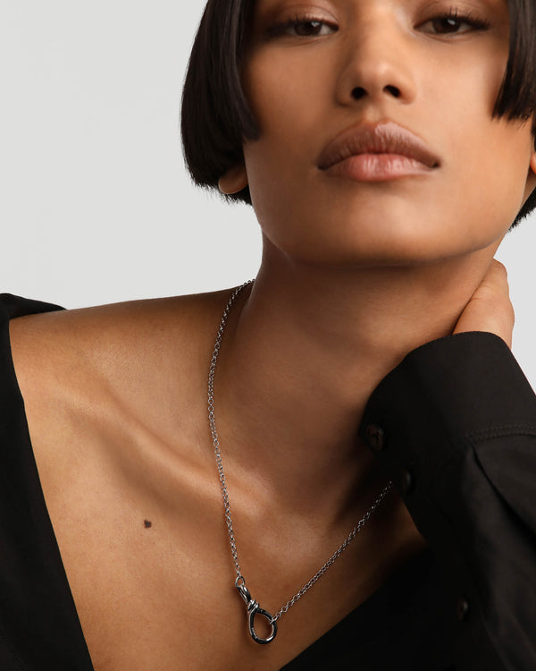 P D Paola Stacker Clasp Silver Chain Necklace