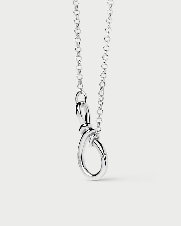 p d paola Stacker Clasp Silver Chain Necklace