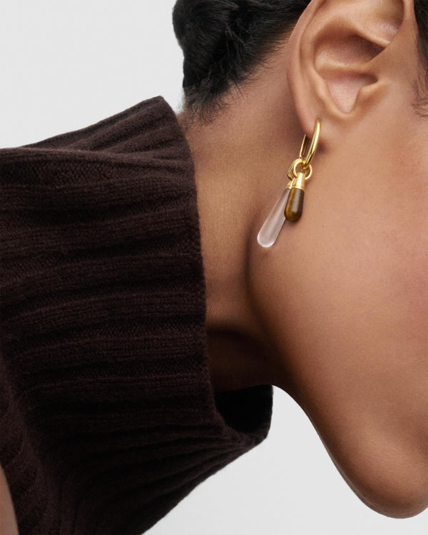 P D Paola Tiger Eye Jupiter Single Hoop