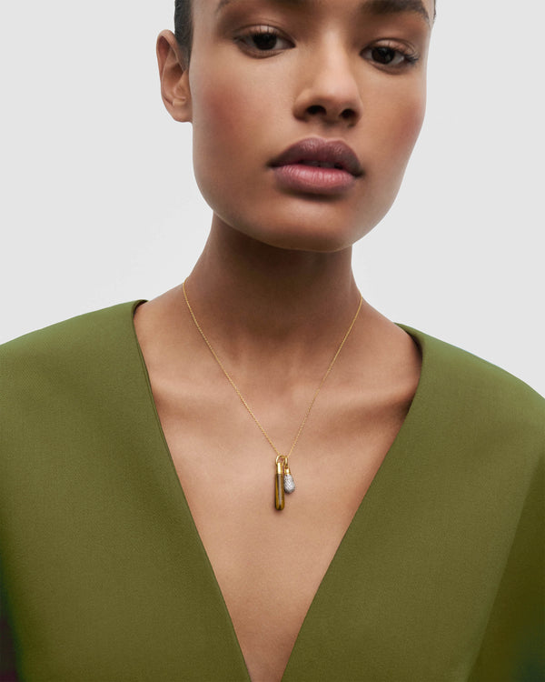 P D Paola Tiger Eye Large Drop Pendant