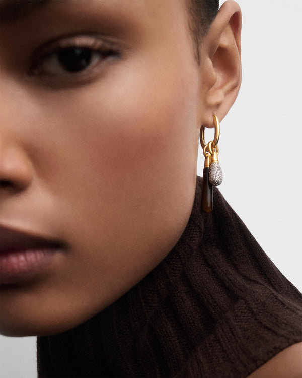 P D Paola Tiger Eye Large Jupiter Single Hoop