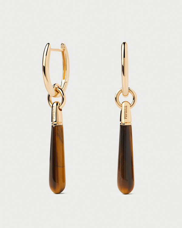 P D Paola Tiger Eye Large Jupiter Single Hoop