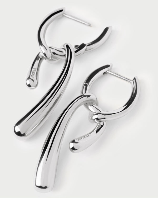 P D Paola Twist Silver Hoops