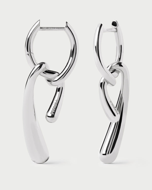 p d paola Twist silver hoops