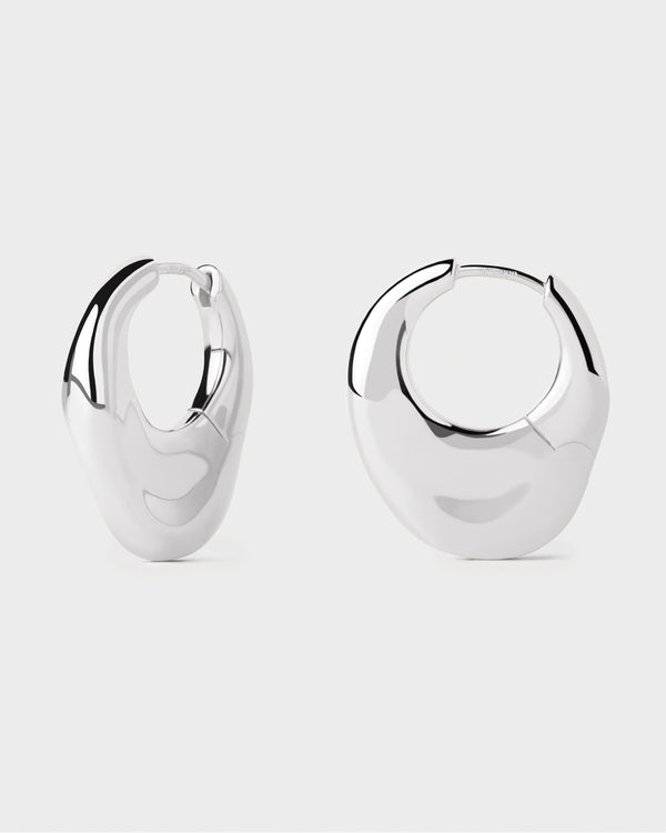 p d paola Volcano silver hoops