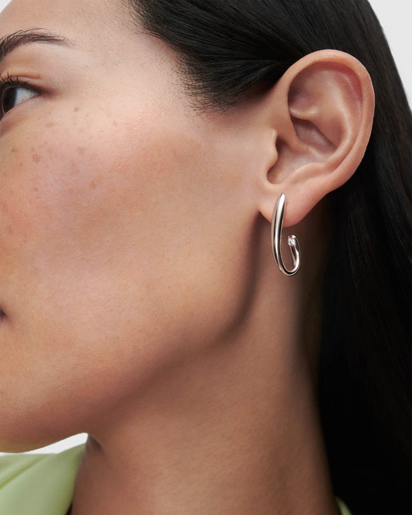 P D Paola Volta Silver Hoops