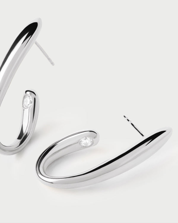 P D Paola Volta Silver Hoops