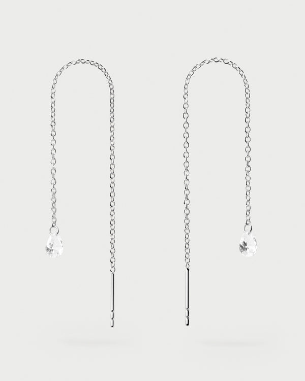 p d paola Waterfall drop silver Earrings