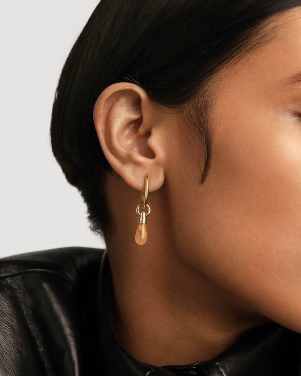 P D Paola Yellow Aventurine Jupiter Single Hoop