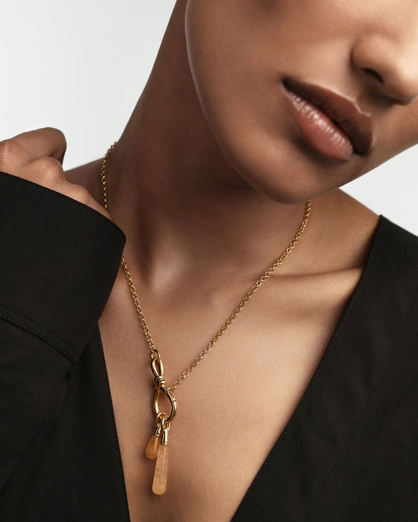 P D Paola Yellow Aventurine Large Drop Pendant