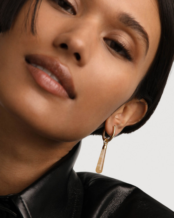 P D Paola Yellow Aventurine Large Jupiter Single Hoop