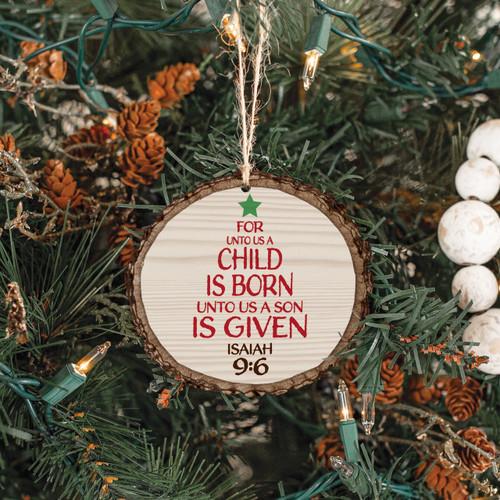 P. Graham Dunn Barky Ornament - For Unto Us A Child Is Born
