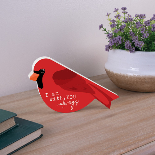p. graham dunn Birds Of A Feather Collection Bird Shape Sign - I Am With You Always